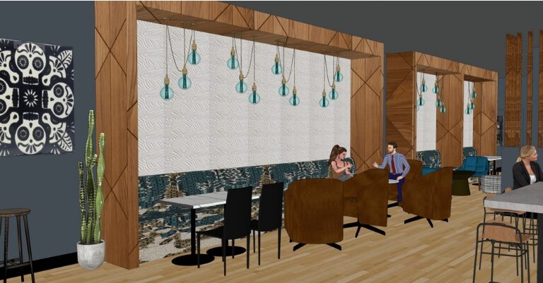renderings for the new seating area designed by LRS architects bend oregon