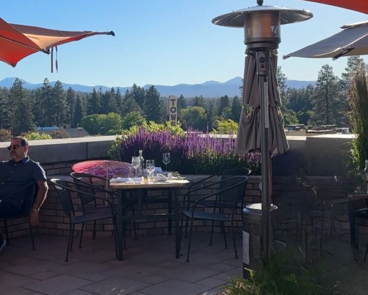 view from Parasol Bar in downtown bend